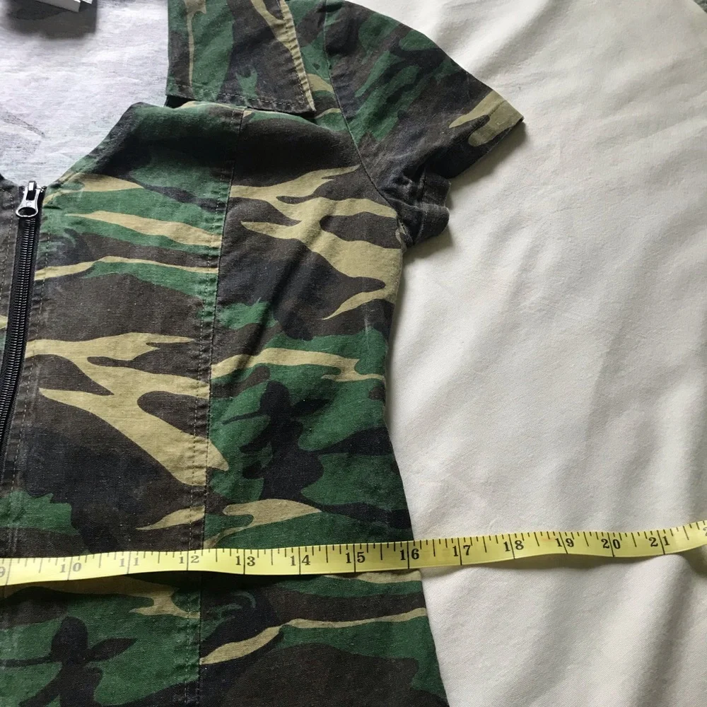 CHARADES Sexy Army Dress, Mini Camo Dress Costume Cosplay, Camouflage, M - Picture 10 of 11